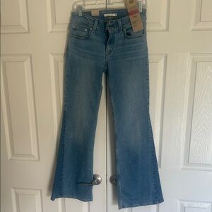 Levi's Light Wash Flared Wide-Leg Jeans